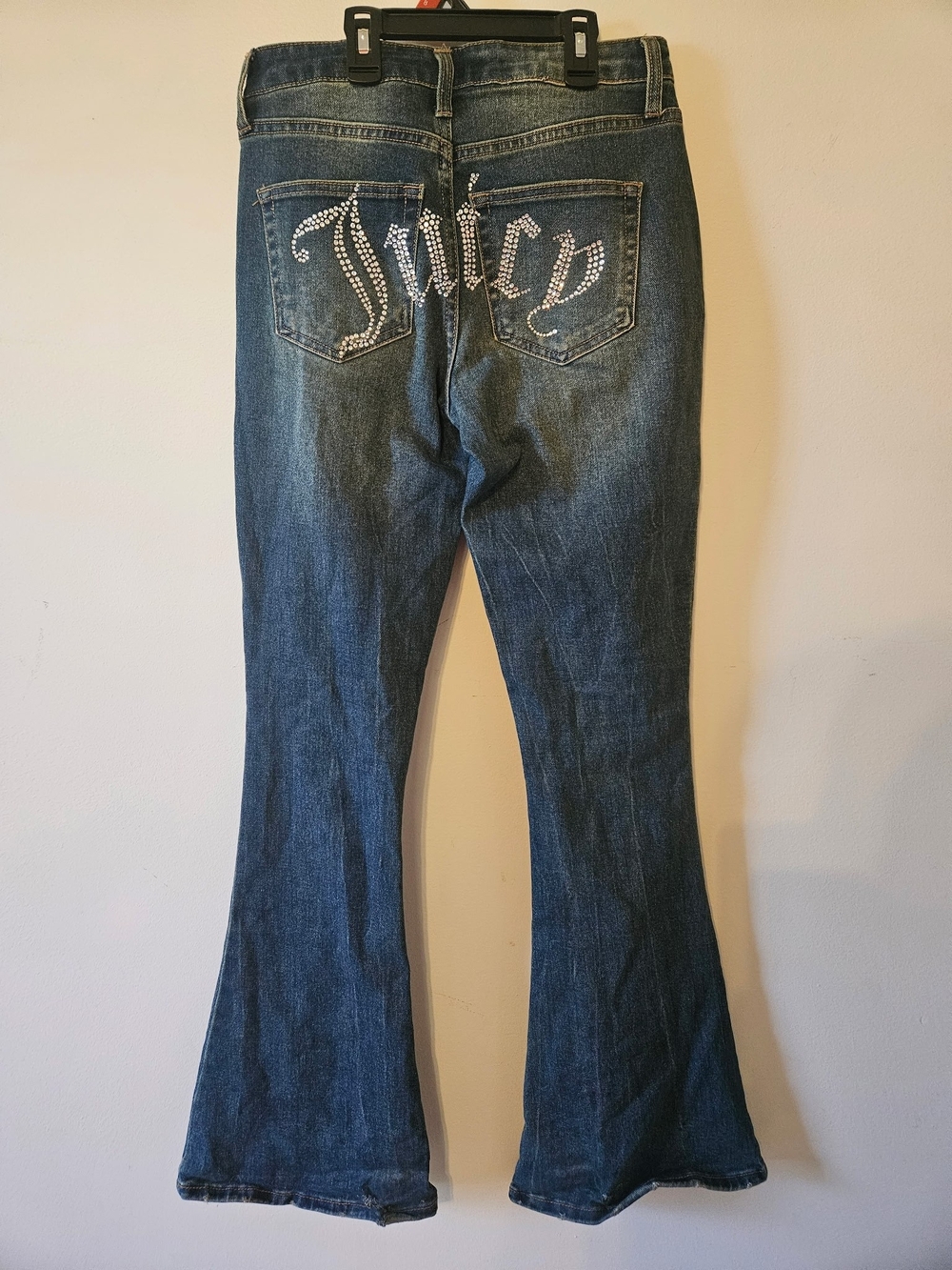 Y2K Juicy Couture Denim Lunita Flare Jeans with Rhinestone 'Juicy' Back
